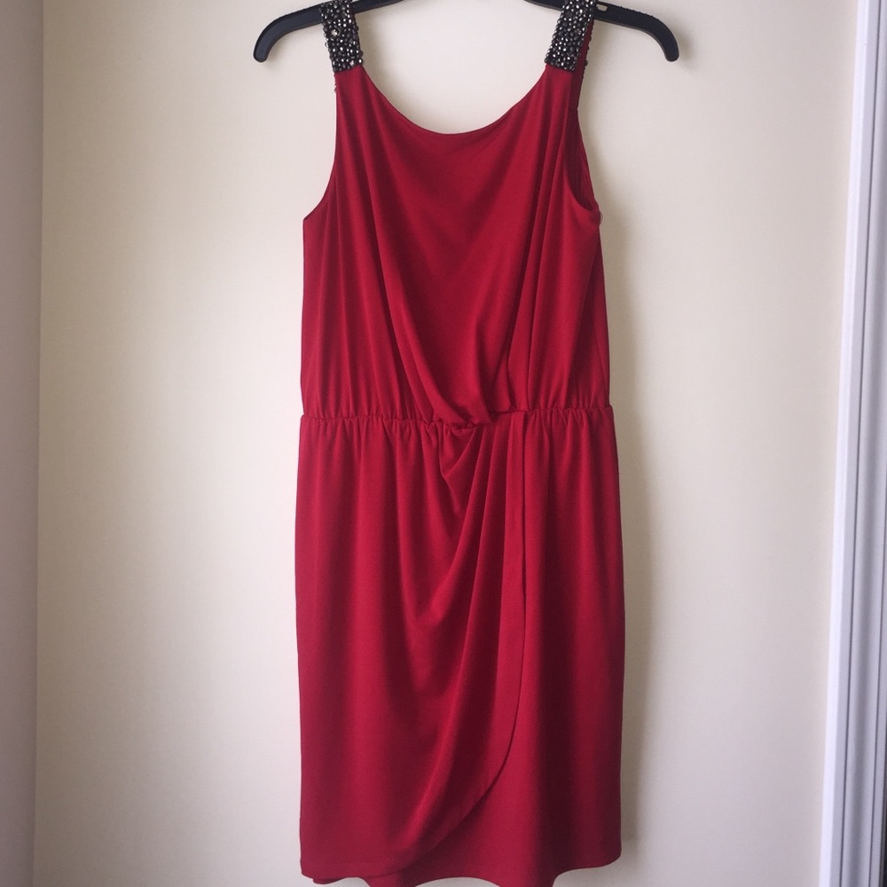 Jessica Simpson NWT red sleeveless dress 6 beaded NEW